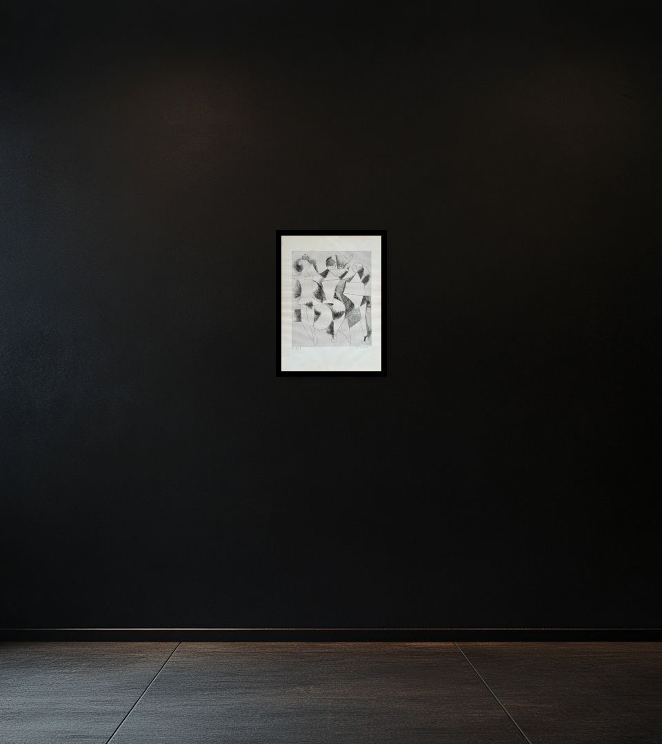 Print Trio on dark wall