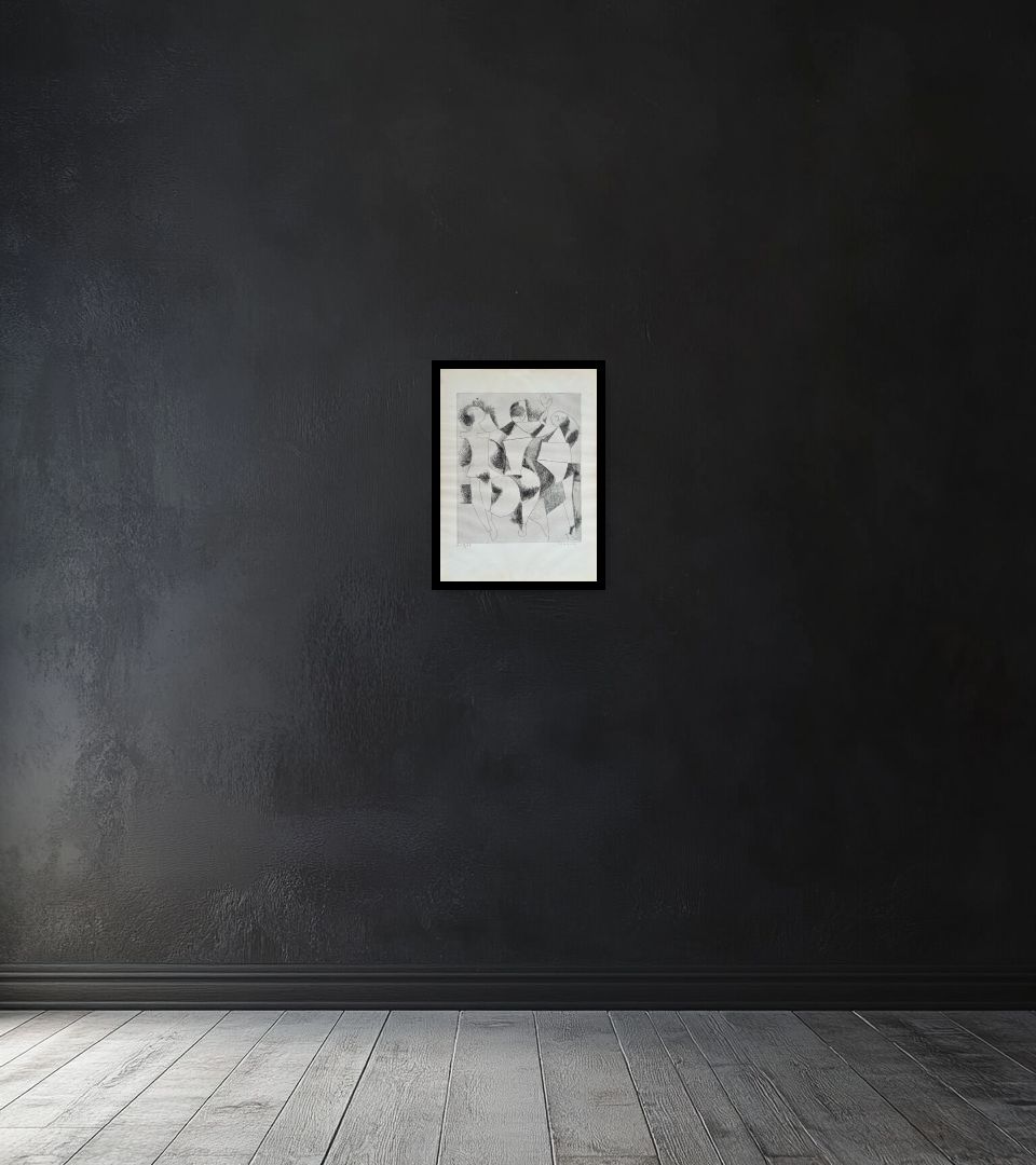Print Trio on dark wall