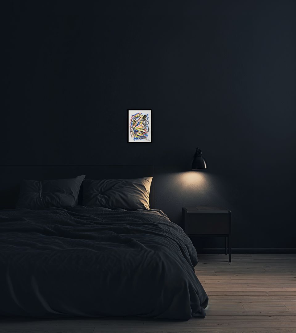 Drawing Senza Titolo, C-28 in dark bedroom