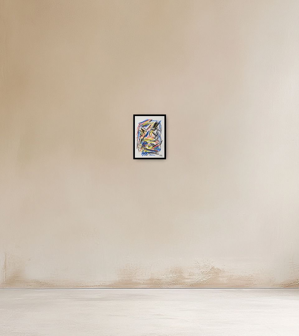 Drawing Senza Titolo, C-28 on warm wall