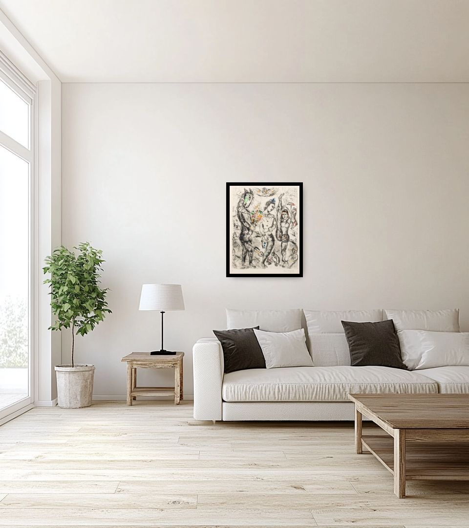 Print Le Pierrot in light living room