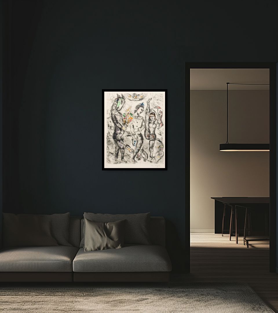 Print Le Pierrot in dark living room