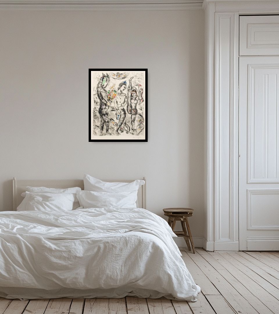 Print Le Pierrot in light bedroom