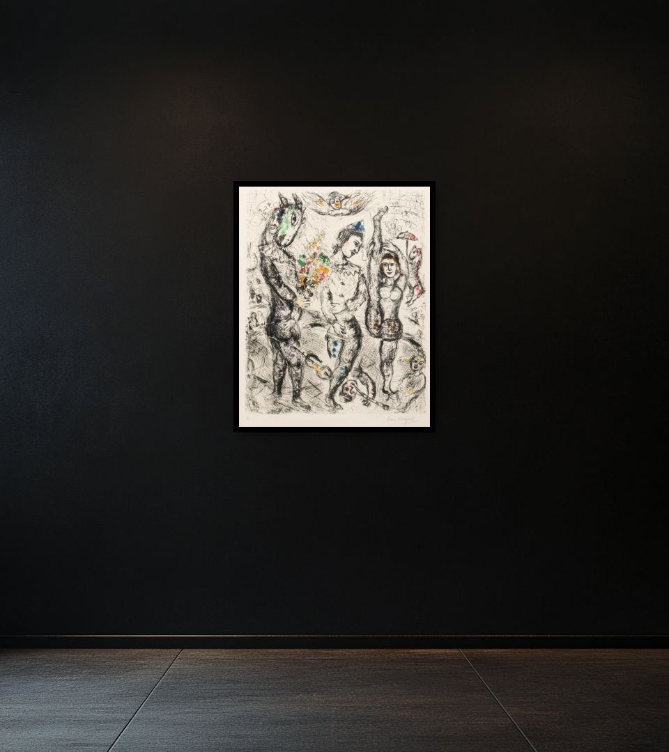 Print Le Pierrot on dark wall