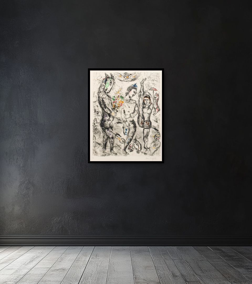 Print Le Pierrot on dark wall