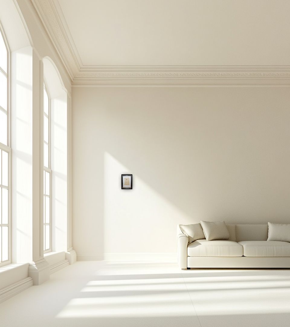 Drawing Untitled in large empty light living room