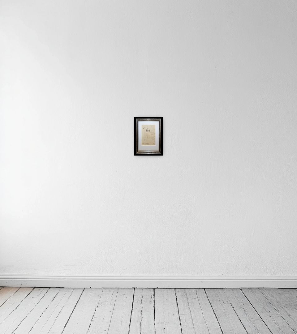 Drawing Untitled on light wall