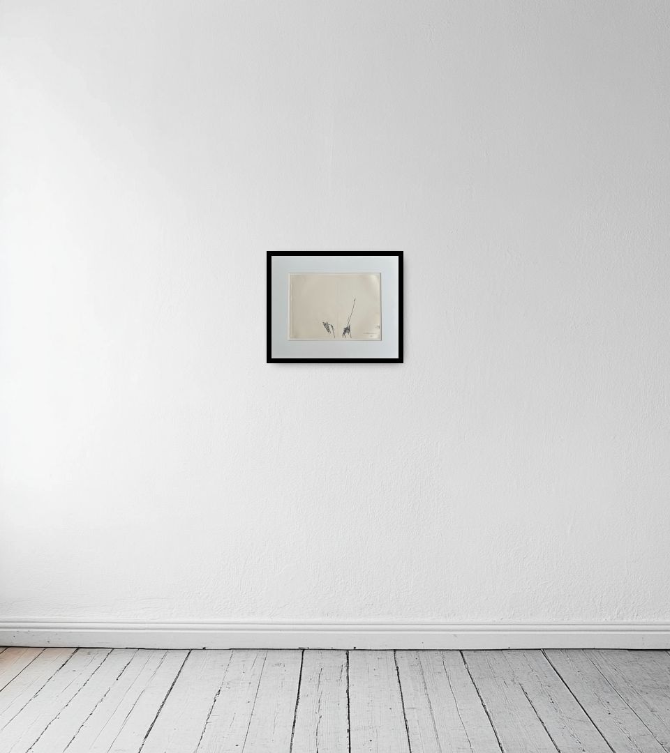 Drawing Senza Titolo on light wall