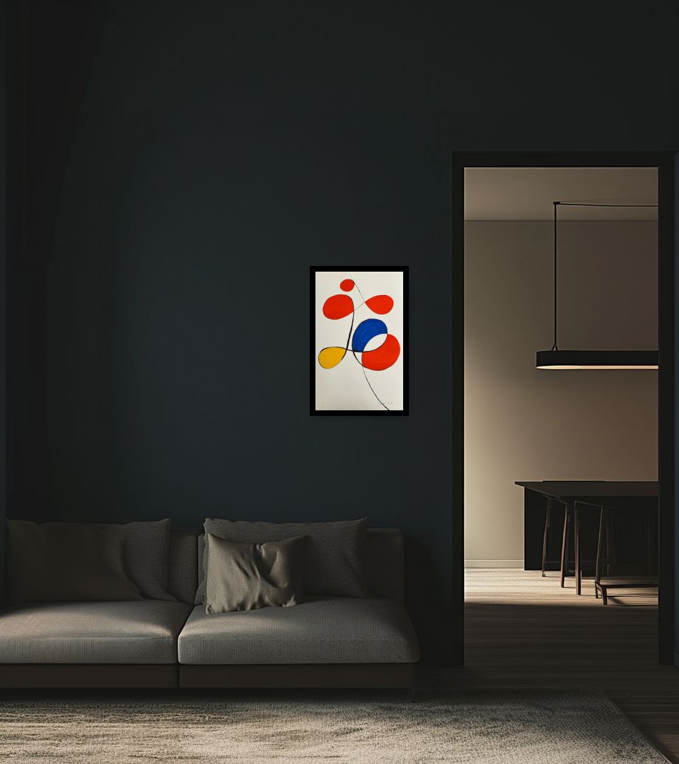 Print Sans Titre in dark living room