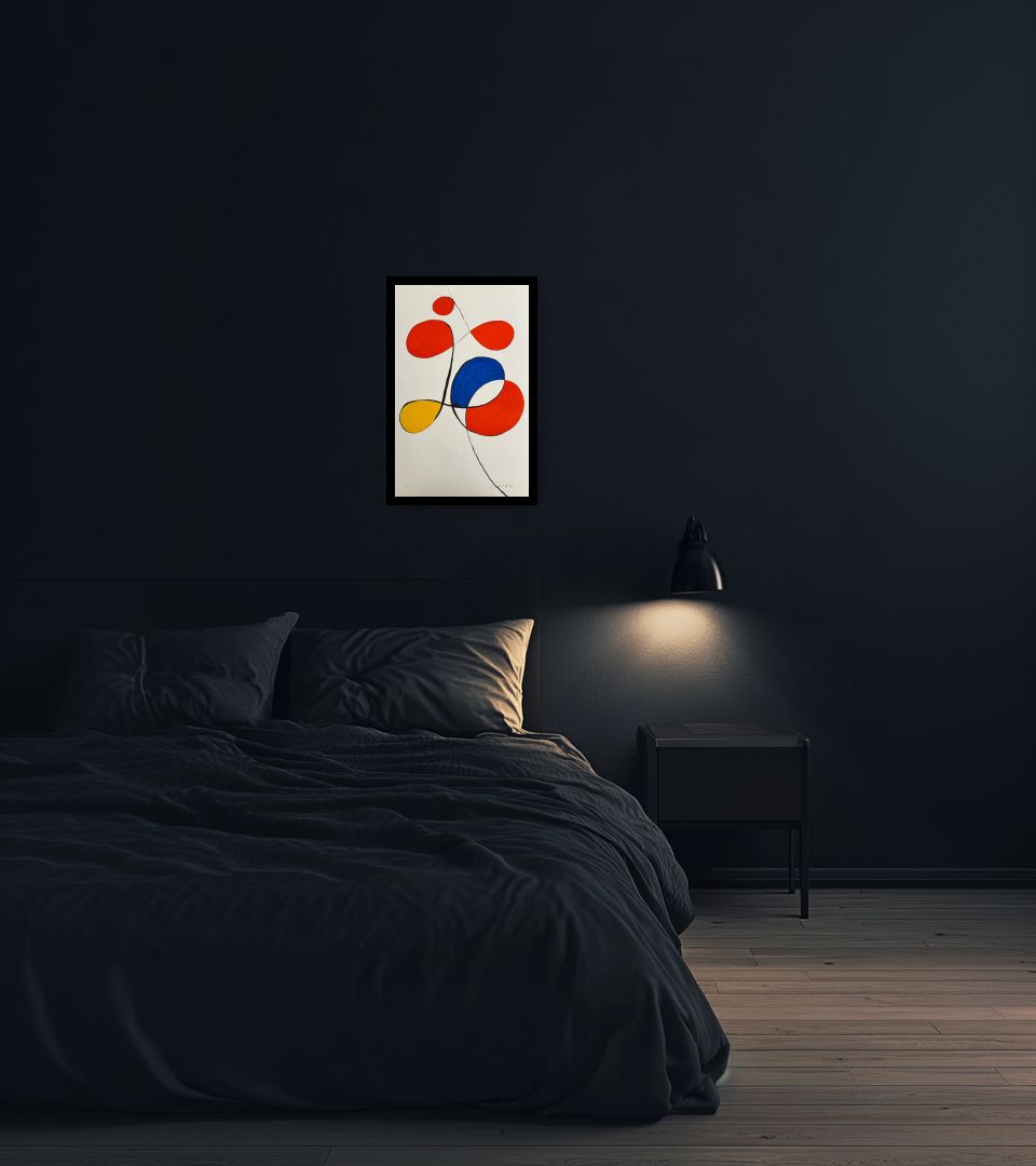 Print Sans Titre in dark bedroom