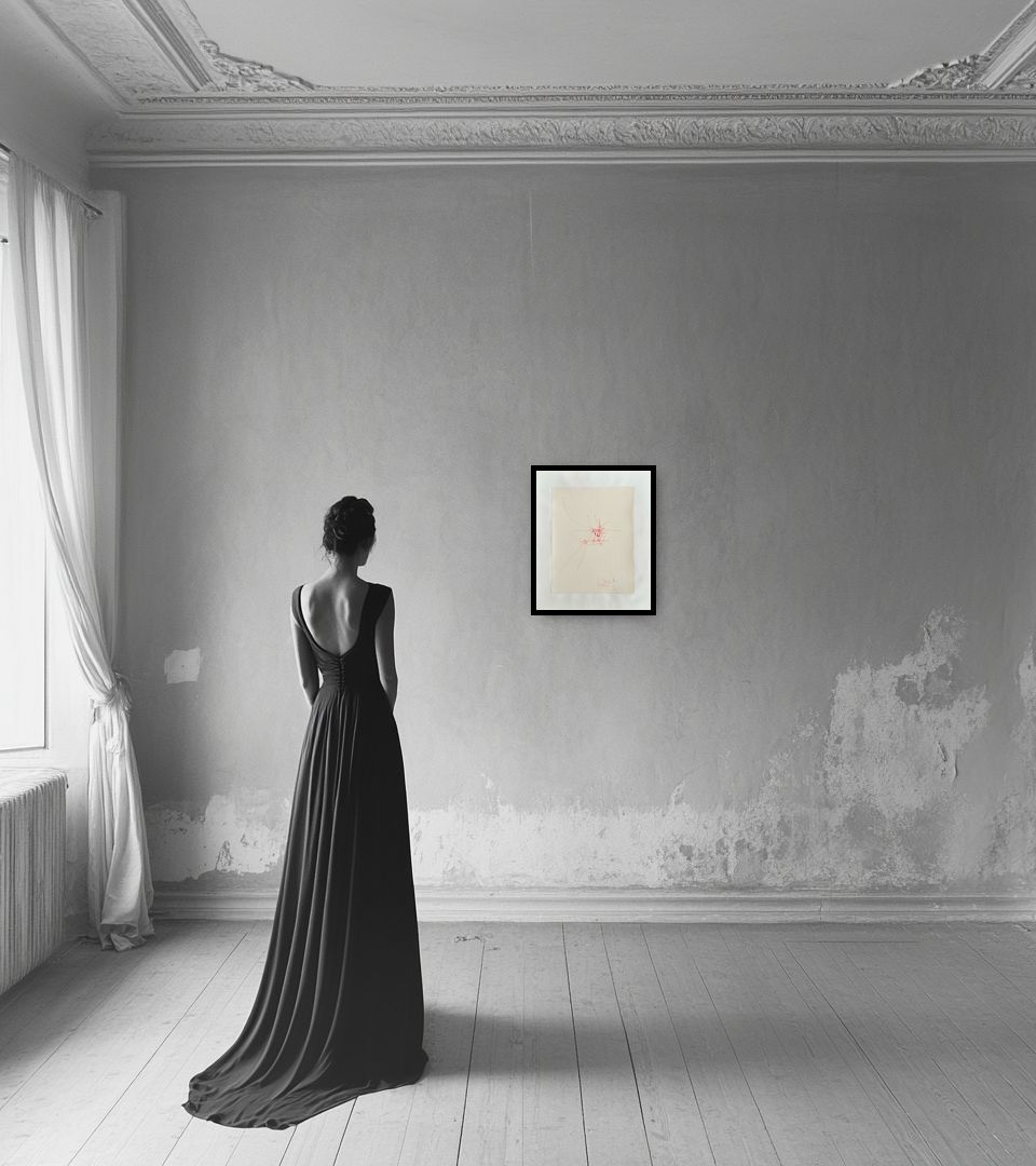 Drawing Composition, 66 in light interior next to a lady