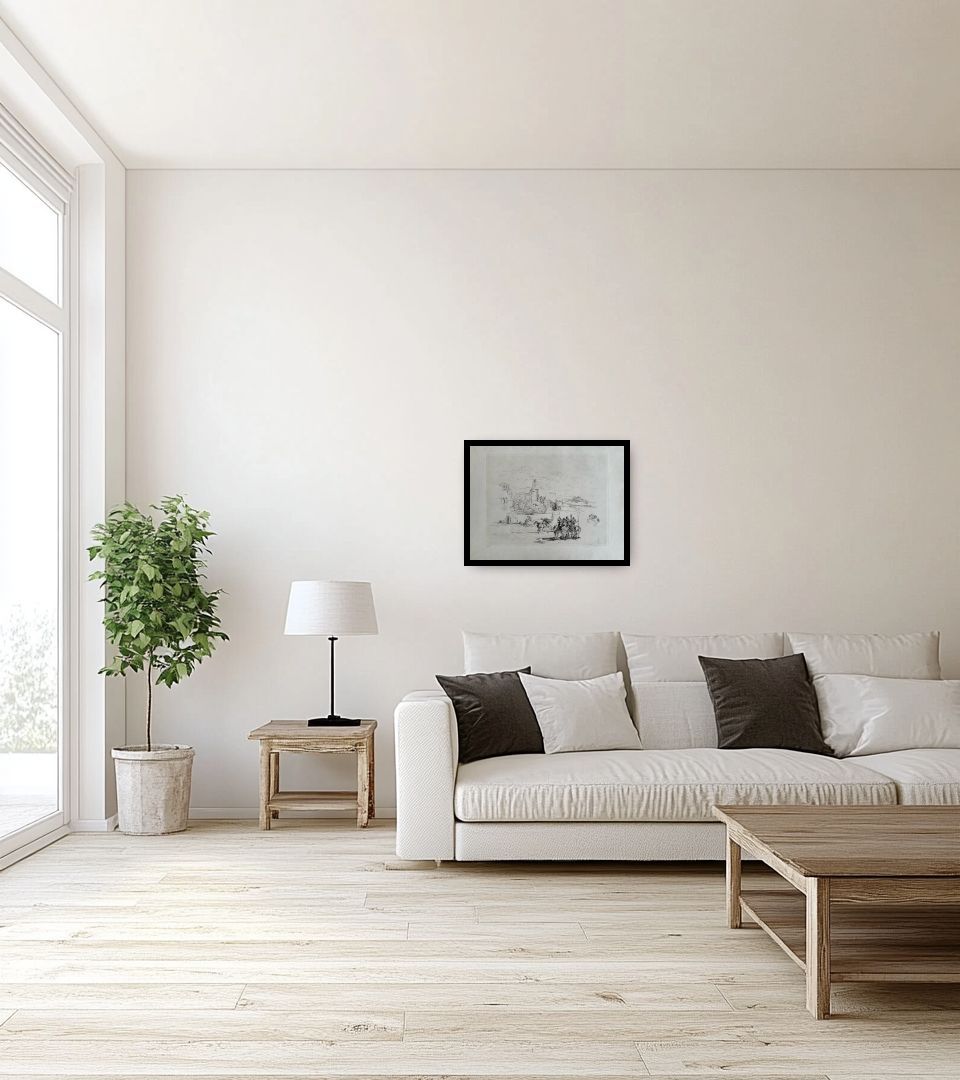 Print Rome and cadaques in light living room