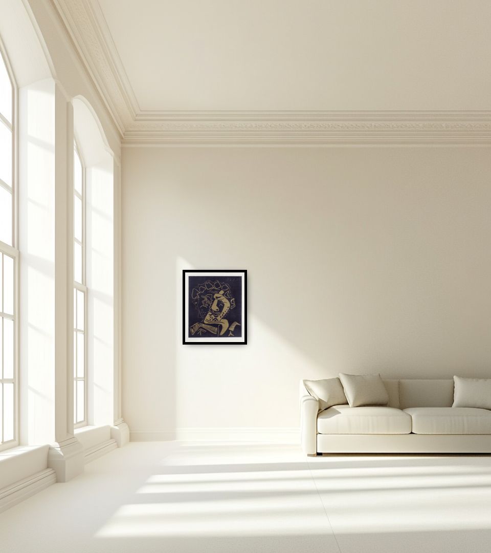 Print Le Danseur in large empty light living room