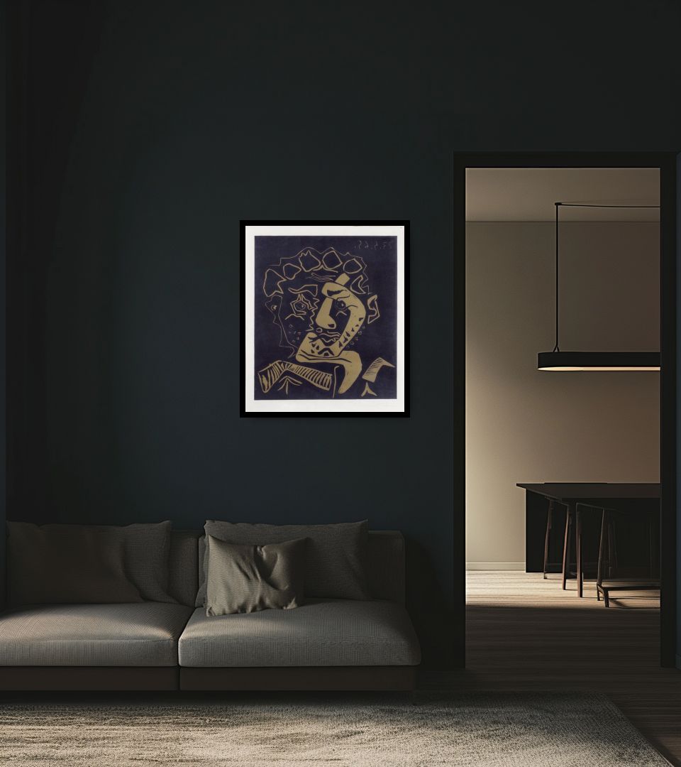 Print Le Danseur in dark living room