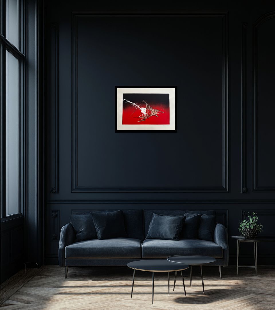 Print Senza Titolo in dark living room
