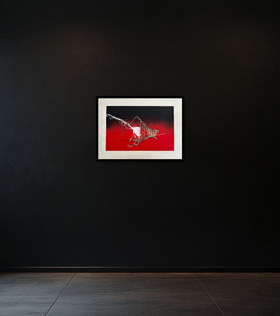 Print Senza Titolo on dark wall