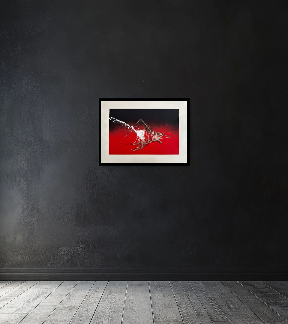 Print Senza Titolo on dark wall