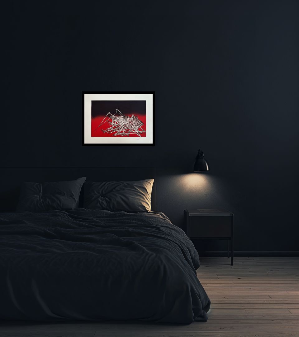 Print Senza Titolo in dark bedroom