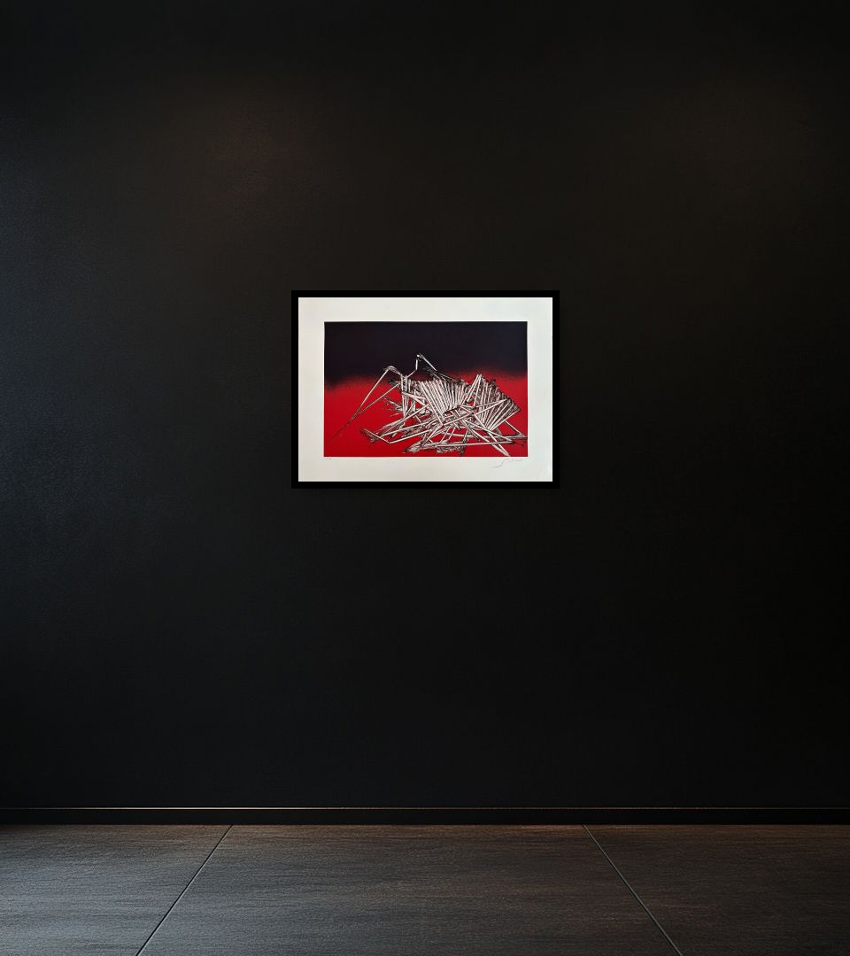 Print Senza Titolo on dark wall