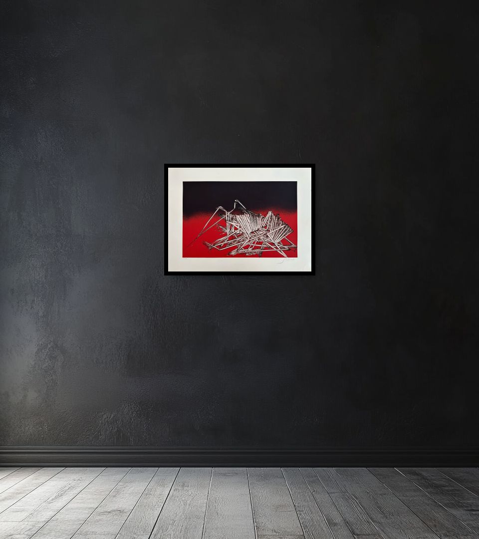 Print Senza Titolo on dark wall