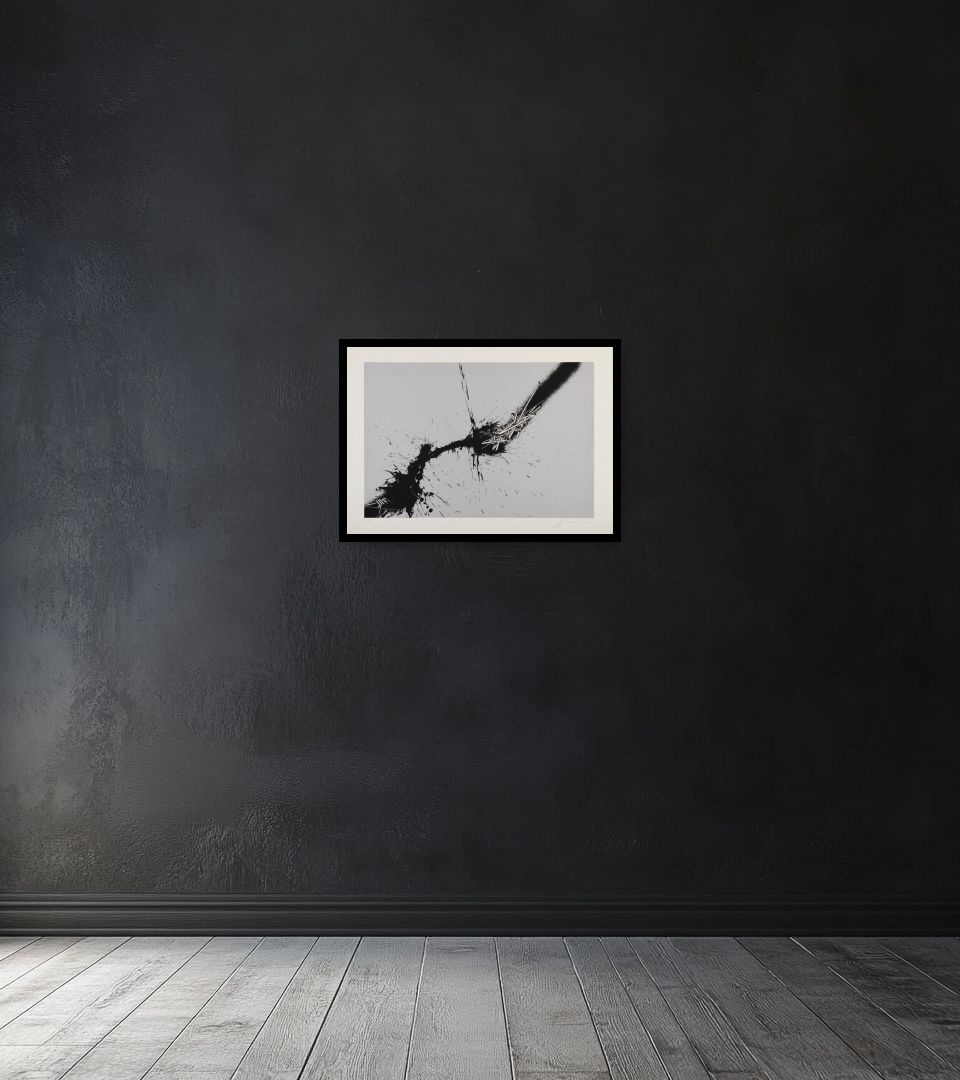 Print Senza Titolo on dark wall
