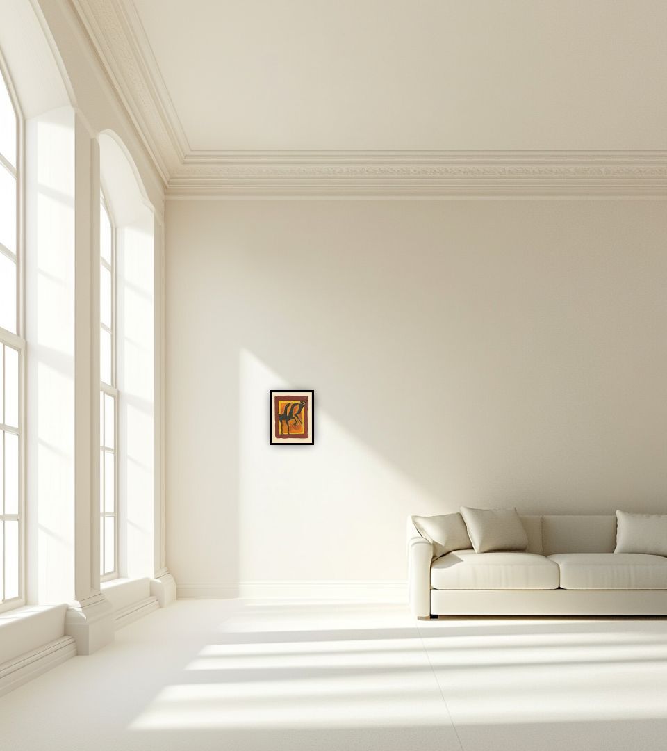 Print Giocoliere in large empty light living room