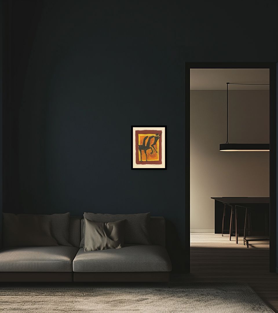 Print Giocoliere in dark living room