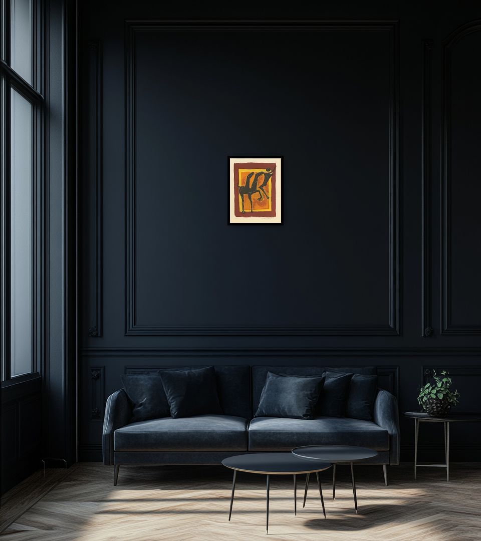 Print Giocoliere in dark living room