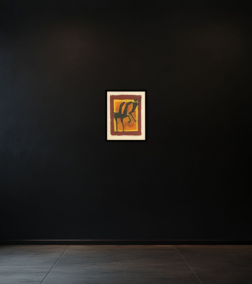 Print Giocoliere on dark wall