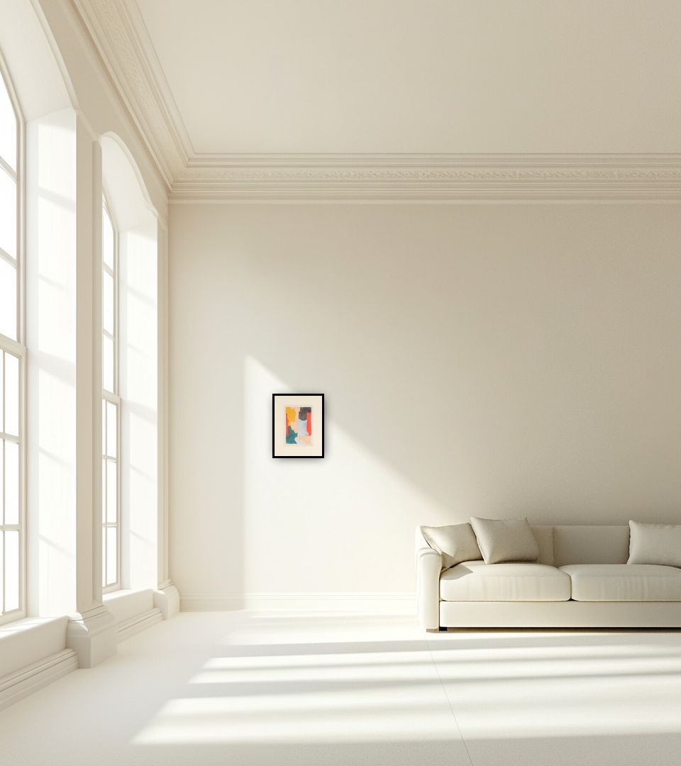 Print Abstract Composition in large empty light living room