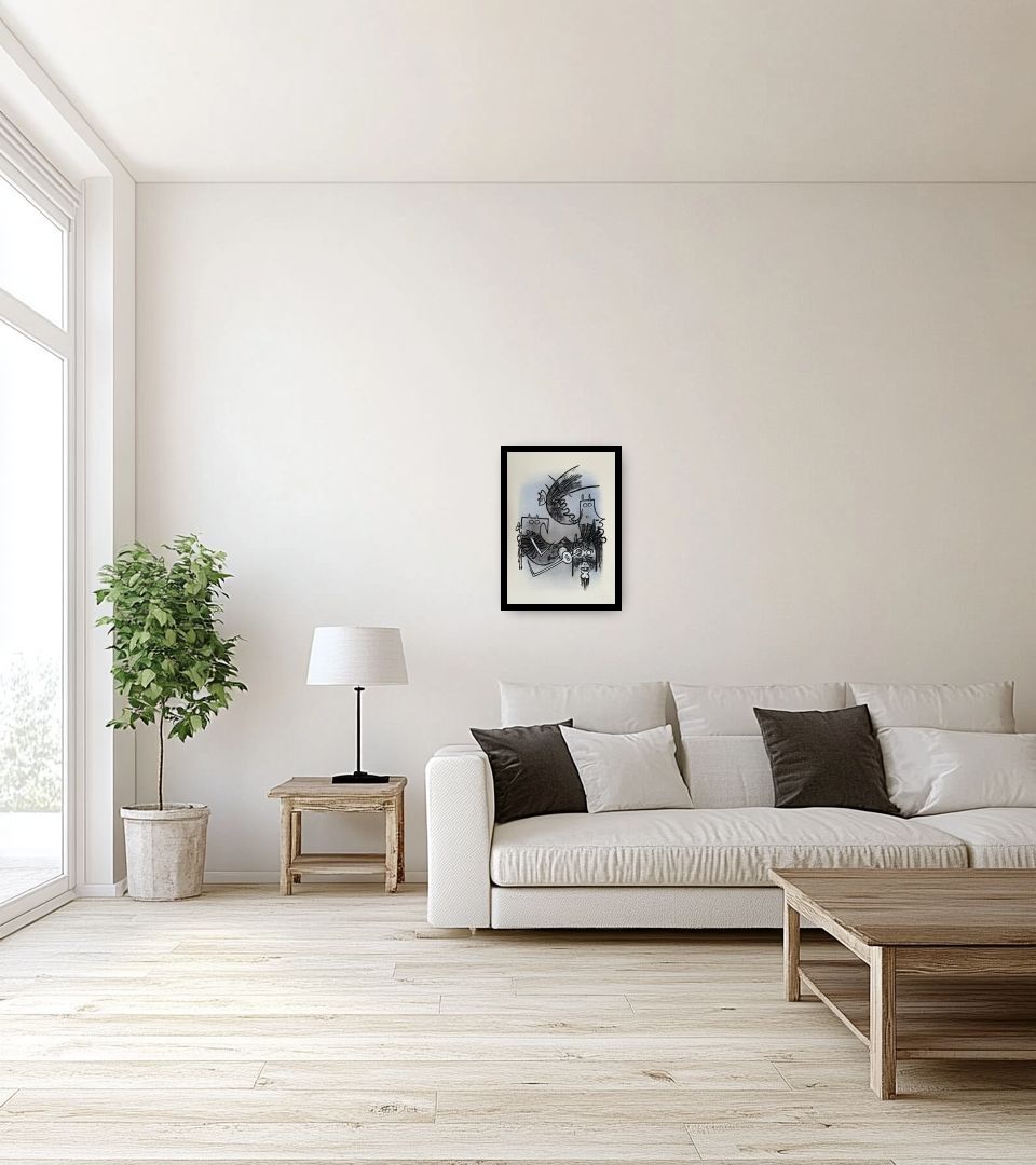 Print Le feu vert in light living room