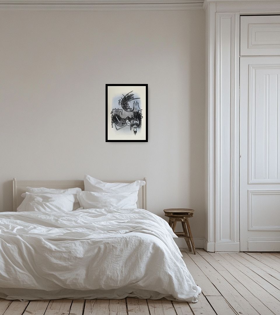 Print Le feu vert in light bedroom
