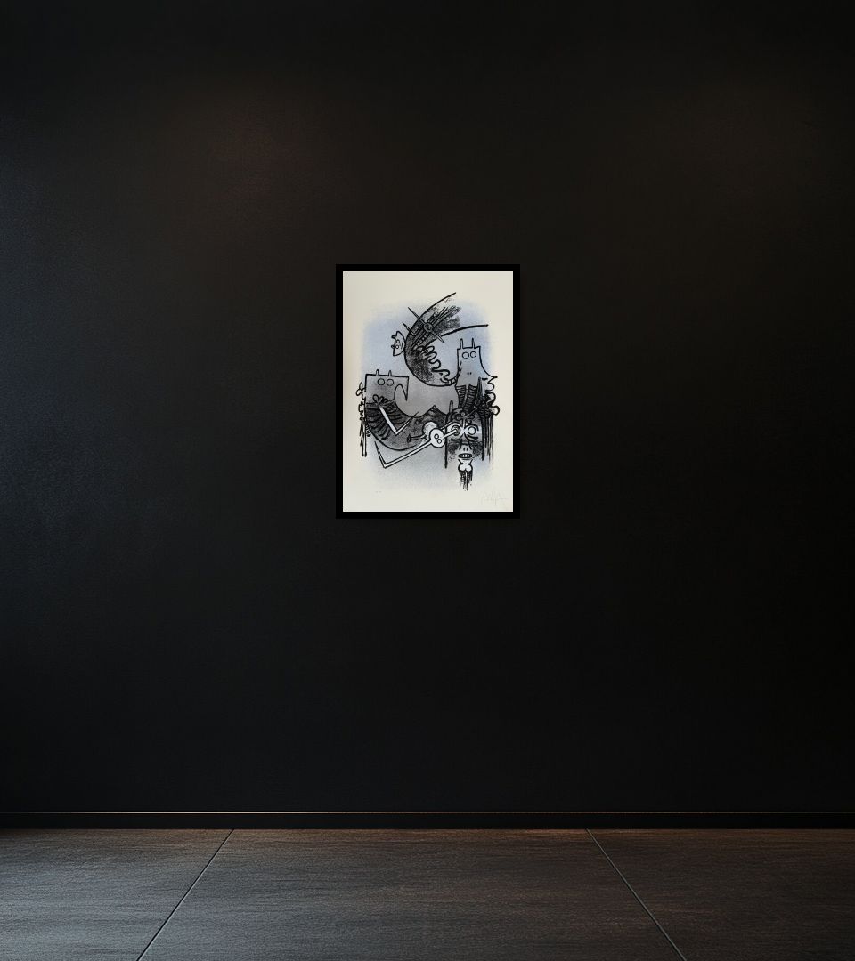 Print Le feu vert on dark wall
