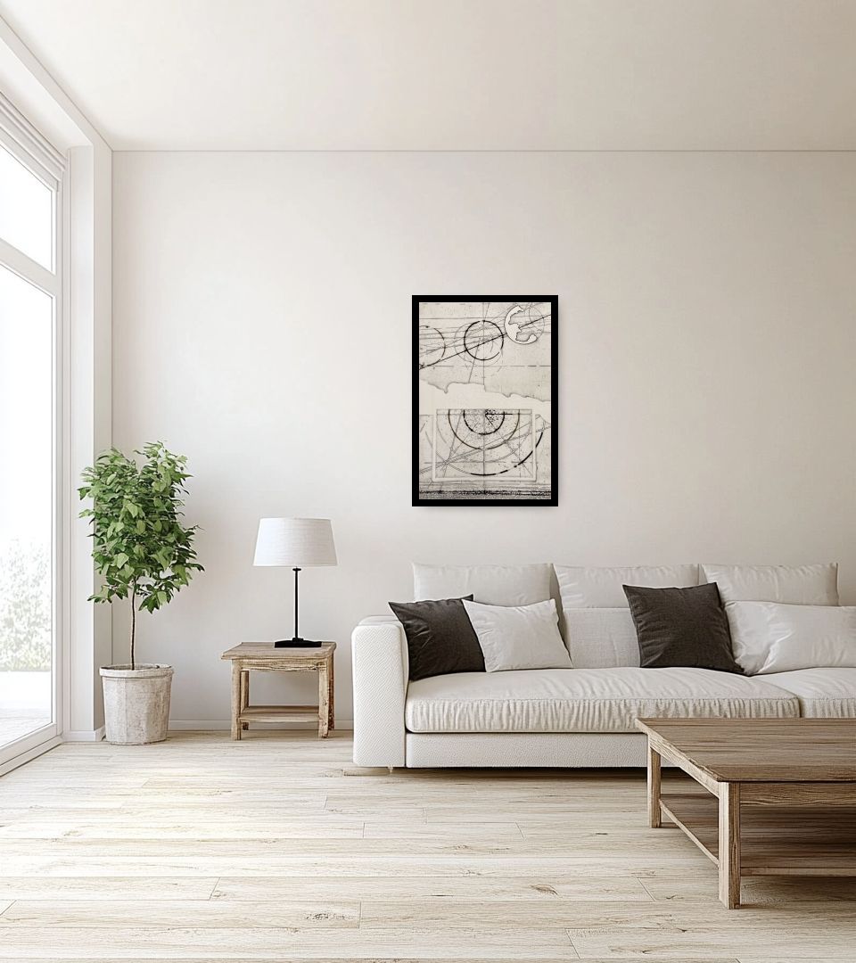 Print Senza Titolo in light living room