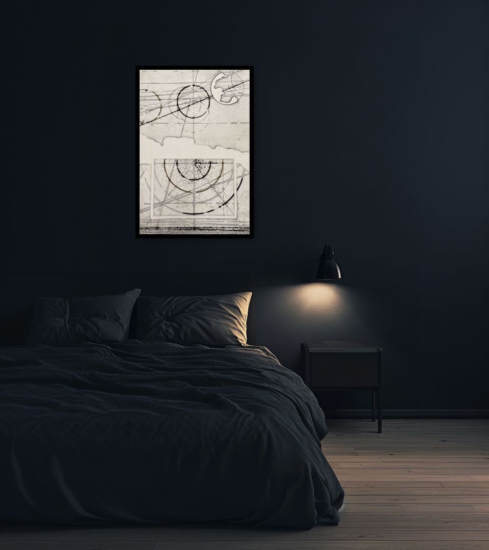 Print Senza Titolo in dark bedroom