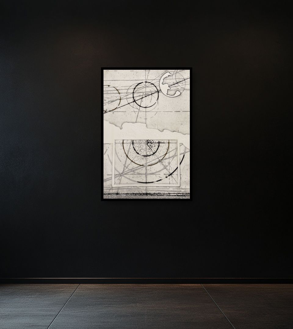 Print Senza Titolo on dark wall