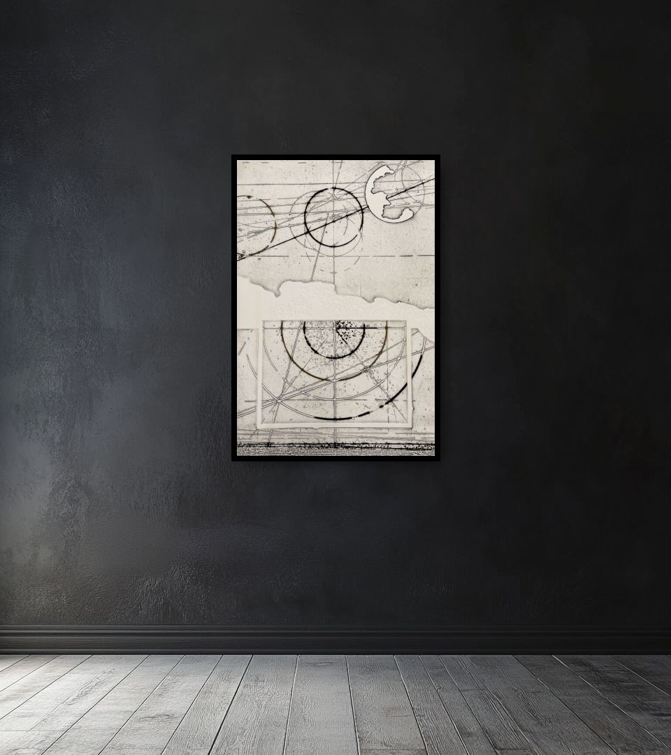 Print Senza Titolo on dark wall