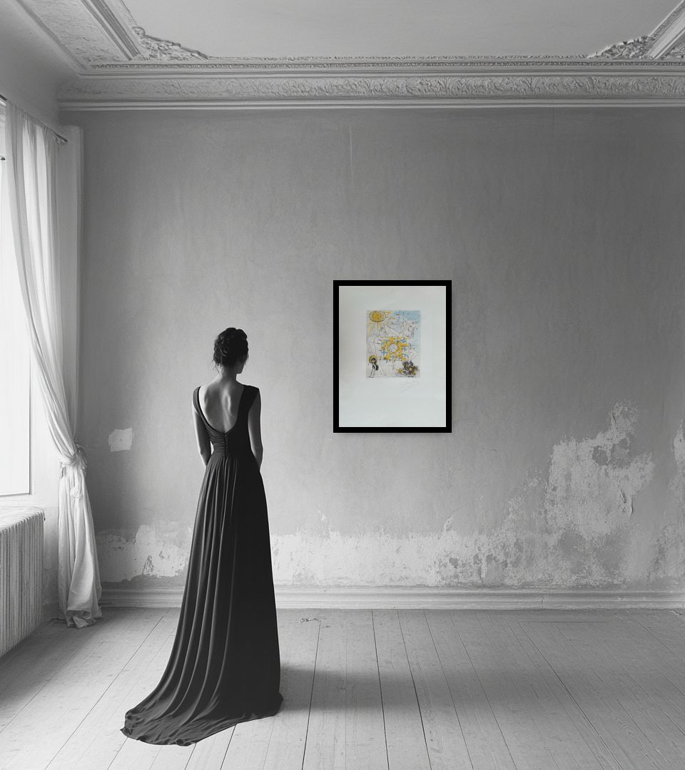 Print Cheval Royal in light interior next to a lady