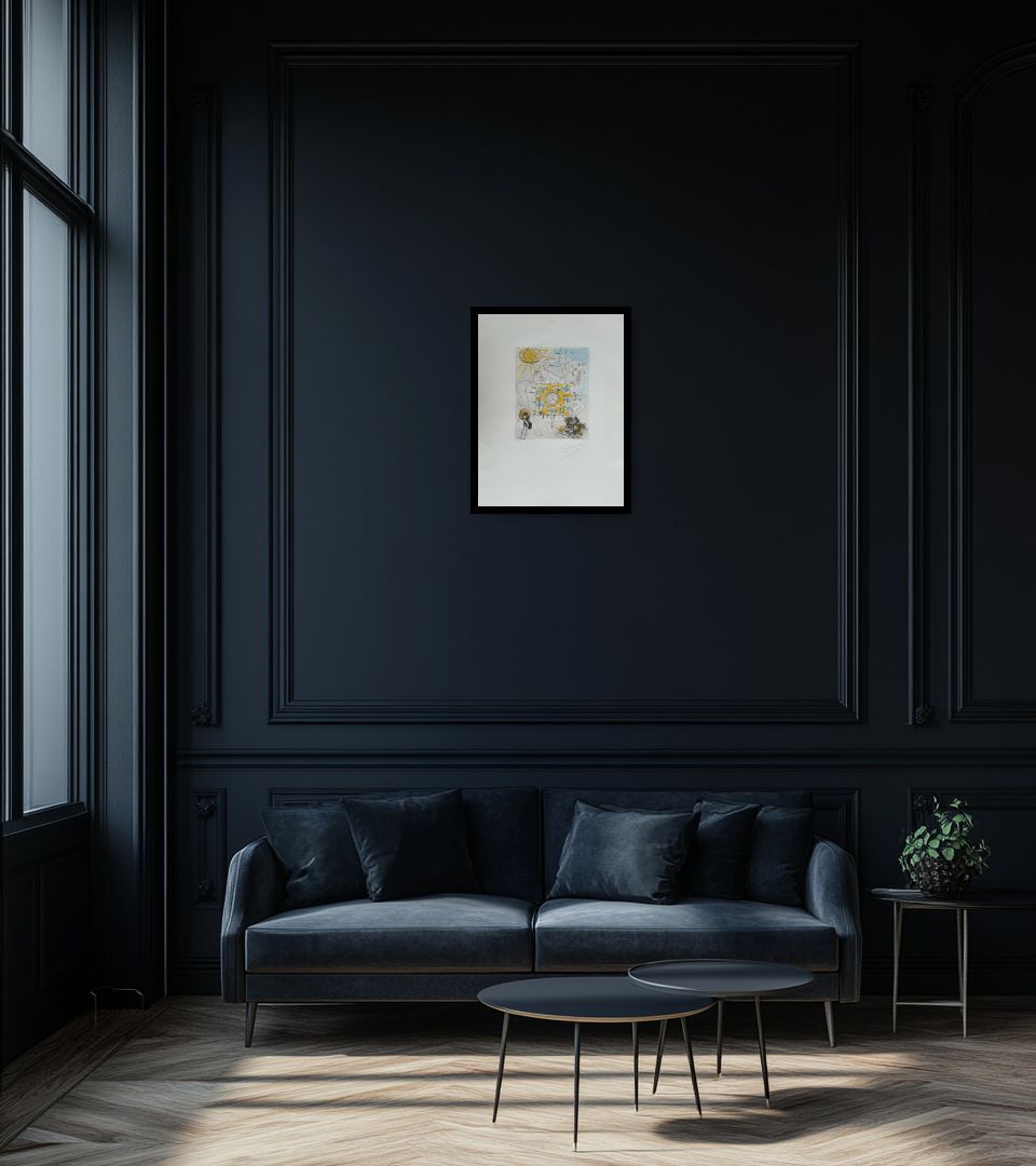 Print Cheval Royal in dark living room