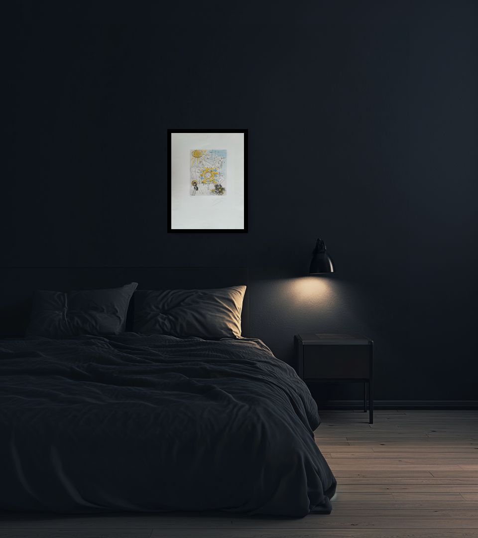 Print Cheval Royal in dark bedroom
