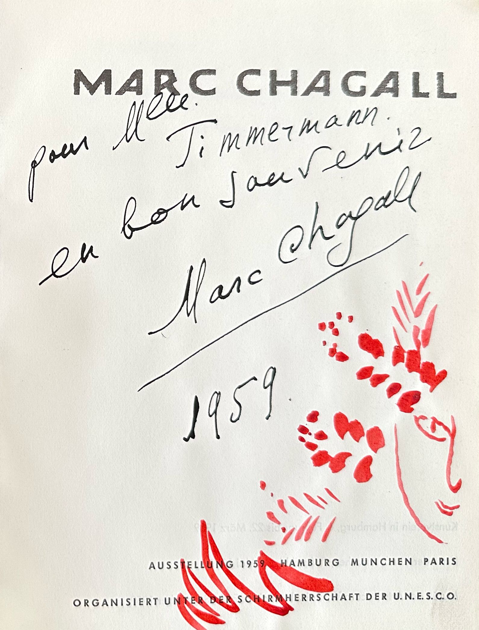 Marc Chagall - À Mlle Timmerman (1959)